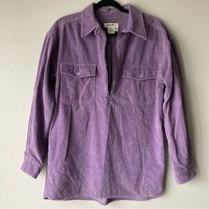 Eddie Bauer Corduroy Pullover Shacket Shirt Jacket Purple Women’s‎ Large